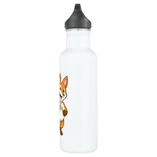 Fox beim Trinken mit Bubble Tea Edelstahlflasche (Rechts)