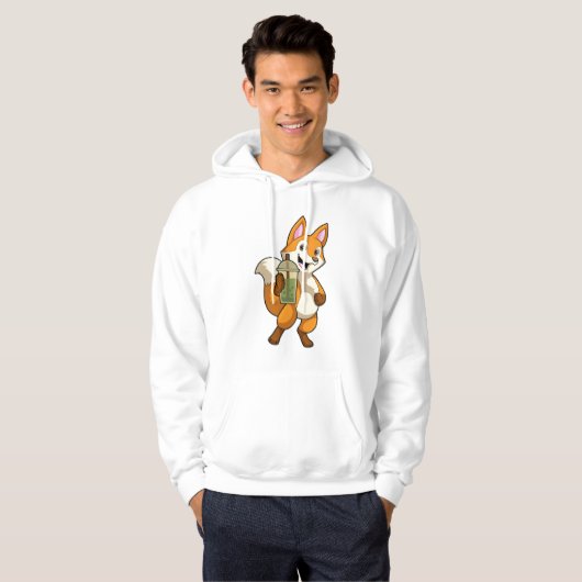 Fox beim Trinken mit Bubble Tea Hoodie (Vorne ganz)