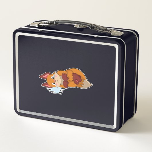Fox beim Weinen Metall Brotdose (Rückseite)
