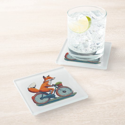 Fox Bicycle Glasuntersetzer (Schrägansicht)