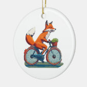 Fox Bicycle Keramik Ornament (Links)