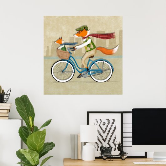 Fox Bike Ride Poster (Heimbüro)