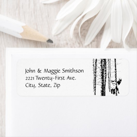 Fox Birch Tree Forest Animal Silhouette Art (Insitu)