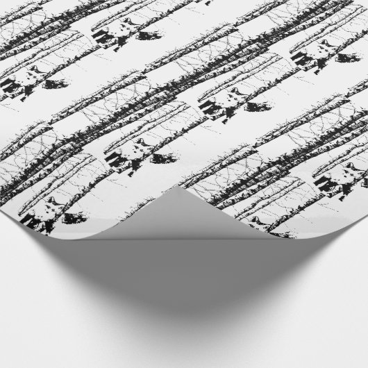 Fox Birch Tree Forest Animal Silhouette Art Geschenkpapier (Ecke)