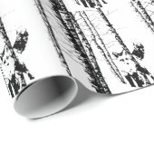 Fox Birch Tree Forest Animal Silhouette Art Geschenkpapier (Rolleneckpunkt)