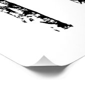 Fox Birch Tree Forest Animal Silhouette Art Poster (Ecke)