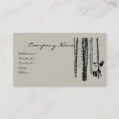 Fox Birch Tree Forest Animal Silhouette Art Visitenkarte (Vorderseite)