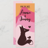 Fox & Bird Pink Sunset Save The Date (Vorne/Hinten)