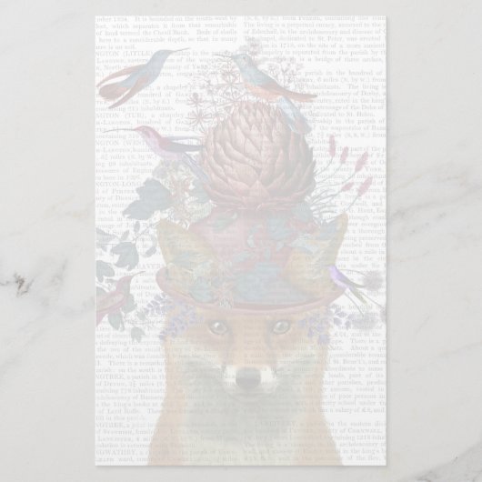 Fox Birdkeeper mit Artichoke Briefpapier (Vorderseite)