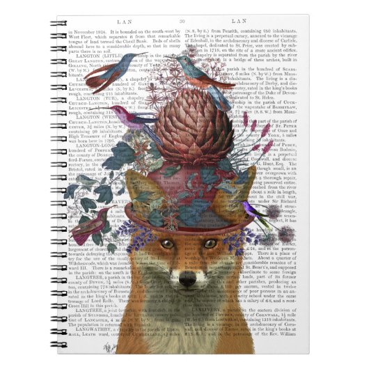 Fox Birdkeeper mit Artichoke Notizblock (Vorderseite)