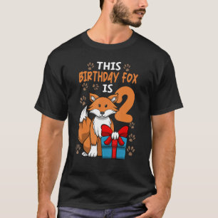 Fox Birthday 2. Geburtstag Party Girl Animal Kids T-Shirt