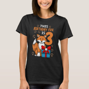 Fox Birthday 3. Geburtstag Party Girl Animal Kids T-Shirt