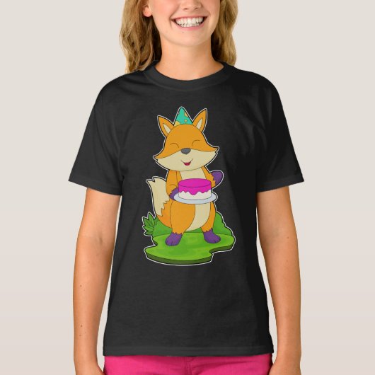 Fox Birthday Cake T-Shirt (Vorderseite)
