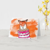 Fox Birthday Card Karte (Gelbe Blume)