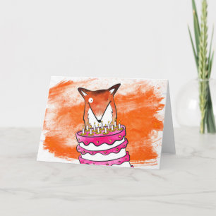 Fox Birthday Card Karte