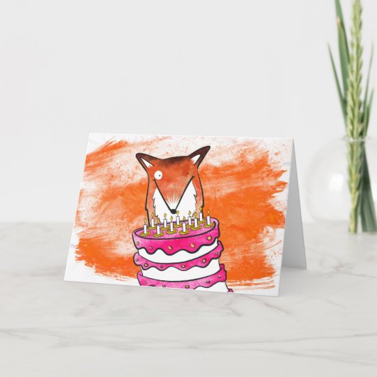 Fox Birthday Card Karte (Vorderseite)