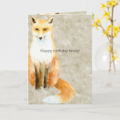 Fox Birthday Karte (Gelbe Blume)