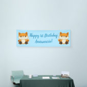 Fox Birthday Party Blue Banner (Messeveranstaltung)