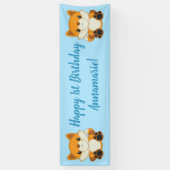 Fox Birthday Party Blue Banner (Vertikal)