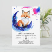 Fox Birthday Party Delight Einladung (Stehend Vorderseite)