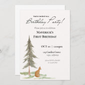 Fox Birthday Party Einladung (Vorne/Hinten)