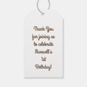 Fox Birthday Party Geschenkanhänger (Rückseite)