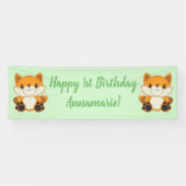 Fox Birthday Party Green Banner (Horizontal)