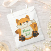 Fox Birthday Party Green Geschenktütchen (Ausgeschnitten)