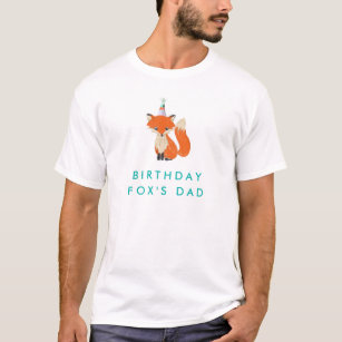 Fox Birthday Party Hat Personalisiert Name Parent T-Shirt