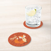 Fox Birthday Party Runder Pappuntersetzer (Vor Ort)