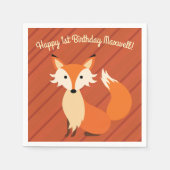 Fox Birthday Party Serviette (Vorderseite)