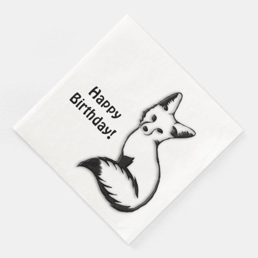 Fox Birthday Serviette (Ecke)