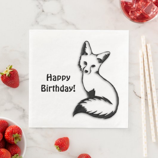Fox Birthday Serviette (Beispiel)