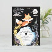 Fox Birthday Woods Whimsy Einladung (Stehend Vorderseite)