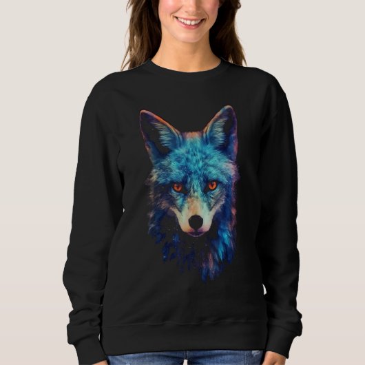 Fox Blue Animal Fox Sweatshirt (Vorderseite)