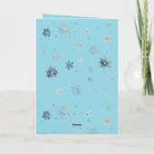 Fox Blue Snowflakes Christmas Let it Snow Karte (Rückseite)