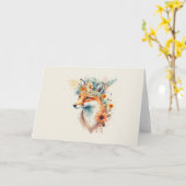 Fox Blume Crown Watercolor Karte (Gelbe Blume)