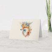 Fox Blume Crown Watercolor Karte (Vorderseite)