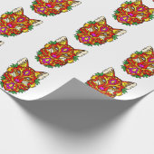 Fox boho abstrakt Art Wolf rot lila Geschenkpapier (Ecke)