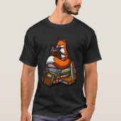 Fox Book Reading Nerd Geek Funny Librarian Boys Gi T-Shirt (Vorderseite)