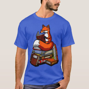 Fox Book Reading Nerd Süße Tier Librarian Women T-Shirt