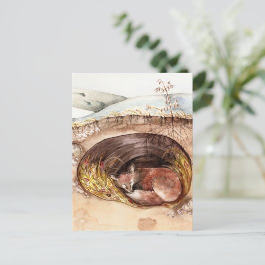Fox Borrow Postkarte (Stehend Vorderseite)