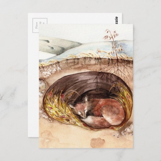 Fox Borrow Postkarte (Vorne/Hinten)