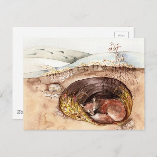 Fox Borrow Postkarte (Vorne/Hinten)