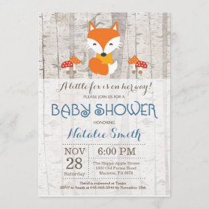 Fox Boy Baby Dusche Einladung rustikales Woodland