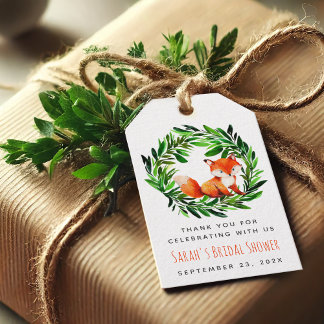 Fox Brautparty Niedlich Wasserfarben Grünreath Geschenkanhänger