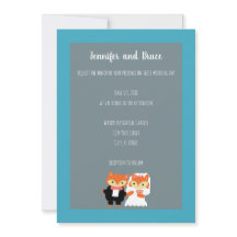 Fox Bride Groom Niedlich Aquamarin Gray Personaliz