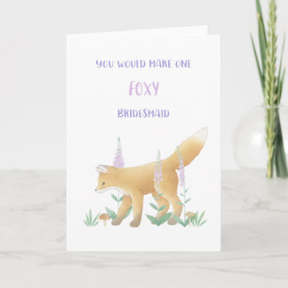 Fox Bridesmaid Vorschlagskarte Karte