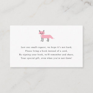 Fox-Buchantragkarte für Mädchen-Babyparty Begleitkarte