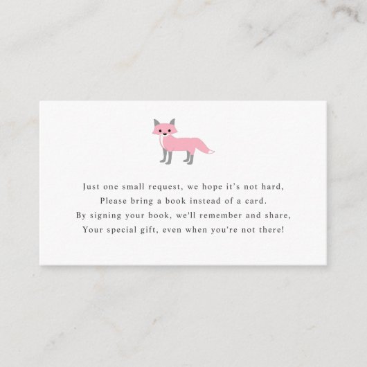 Fox-Buchungsanfrage-Karte für Mädchendusche Begleitkarte (Vorderseite)